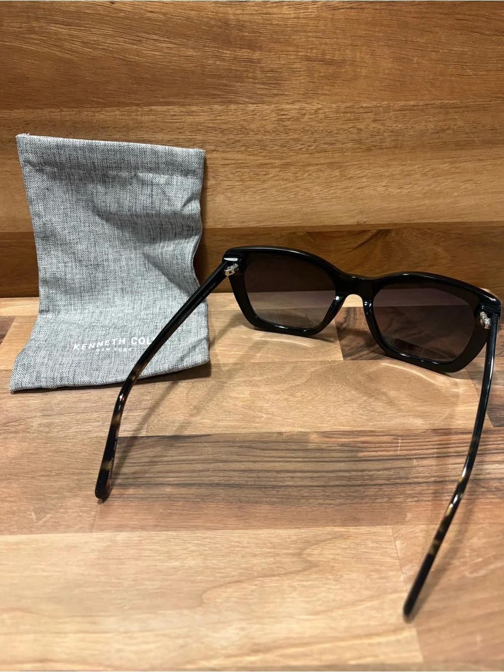Kenneth Cole Cat Eye Acetate Sunglasses KC00056 Black Gradient Luxury